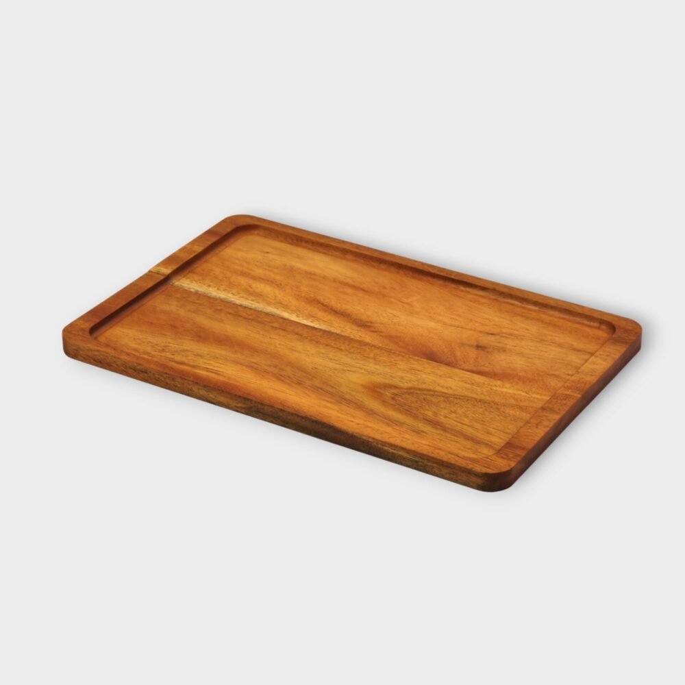 Premium Sagwan Serving Board | Single Block Wood | Rectangular Design