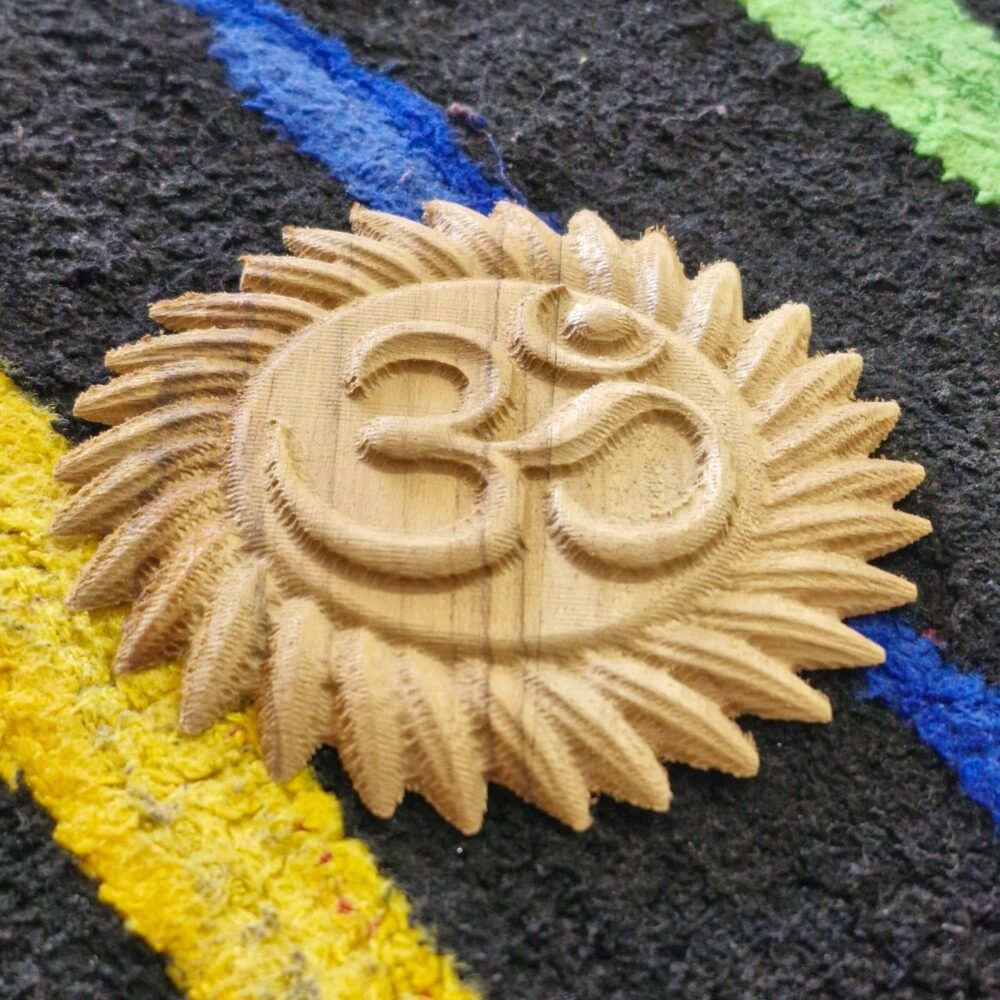 Sacred Wooden Om Symbol for Home Mandir or Meditation Space