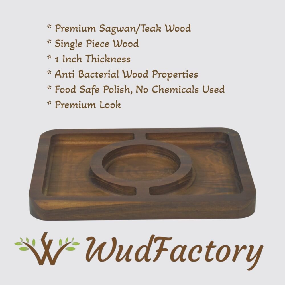 Premium Teak Wooden Serving Tray - features