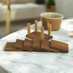 Premium Teak Wood Square Coasters, Sagwan Coaster