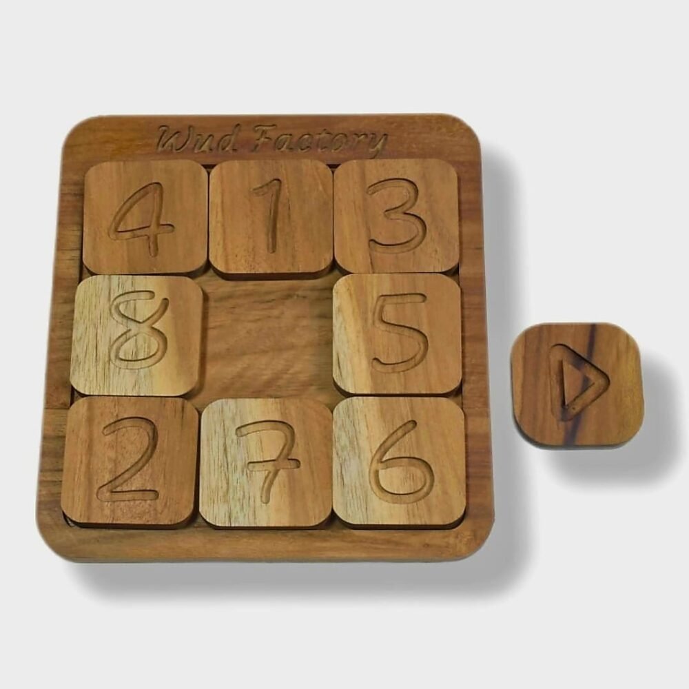 Kids playing with an eco-friendly wooden puzzle game on a table