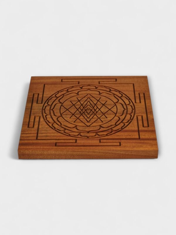 Wooden Antique Shree Yantra Wall Frame with intricate carvings