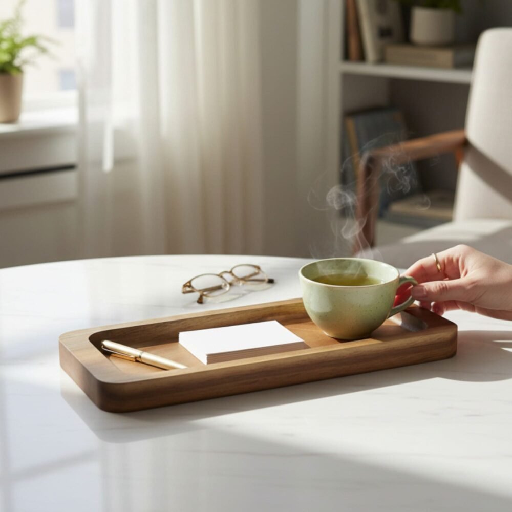 teak wood sagwan tray office use