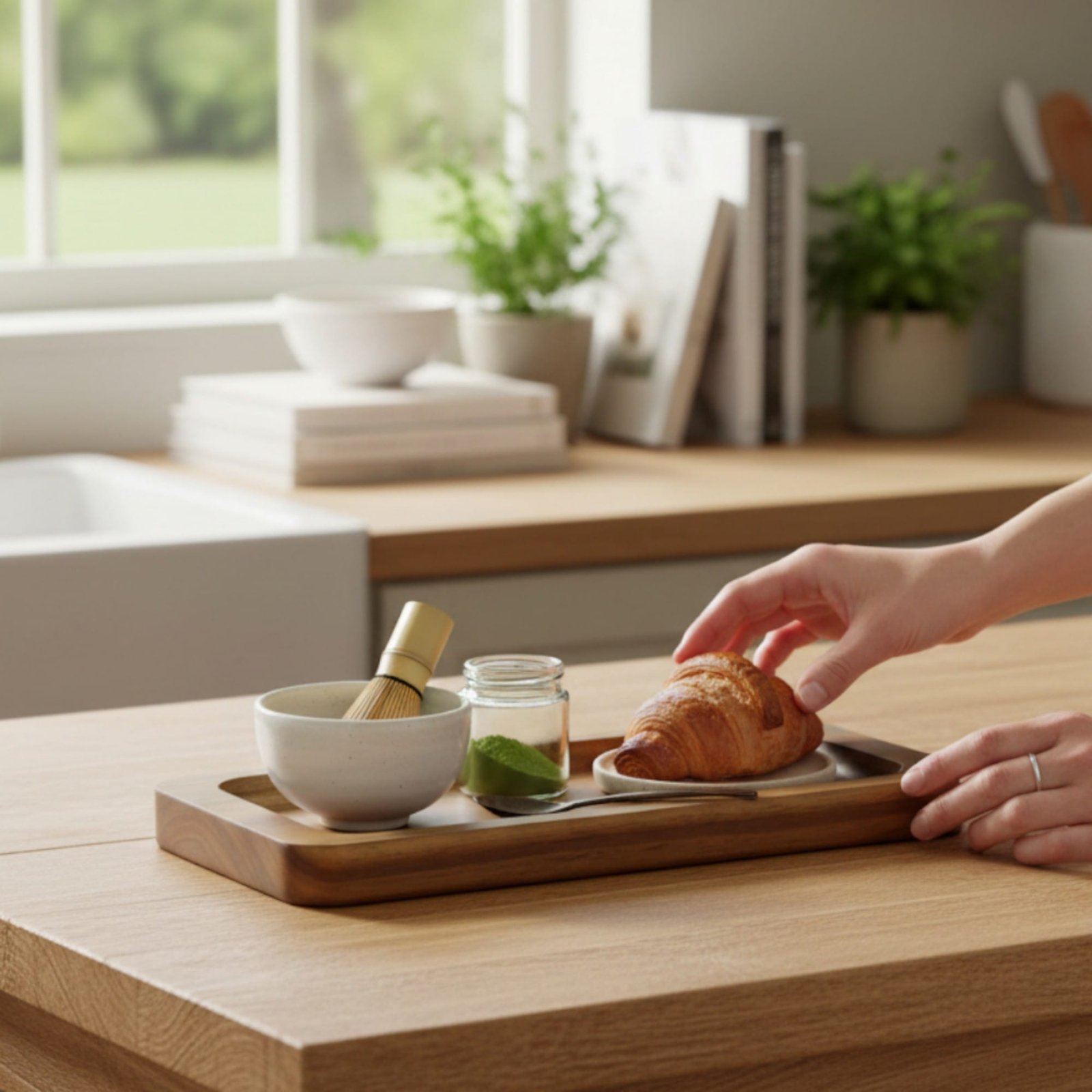 Teak Wood Tray View03 Premium Sagwan tray kitchen use