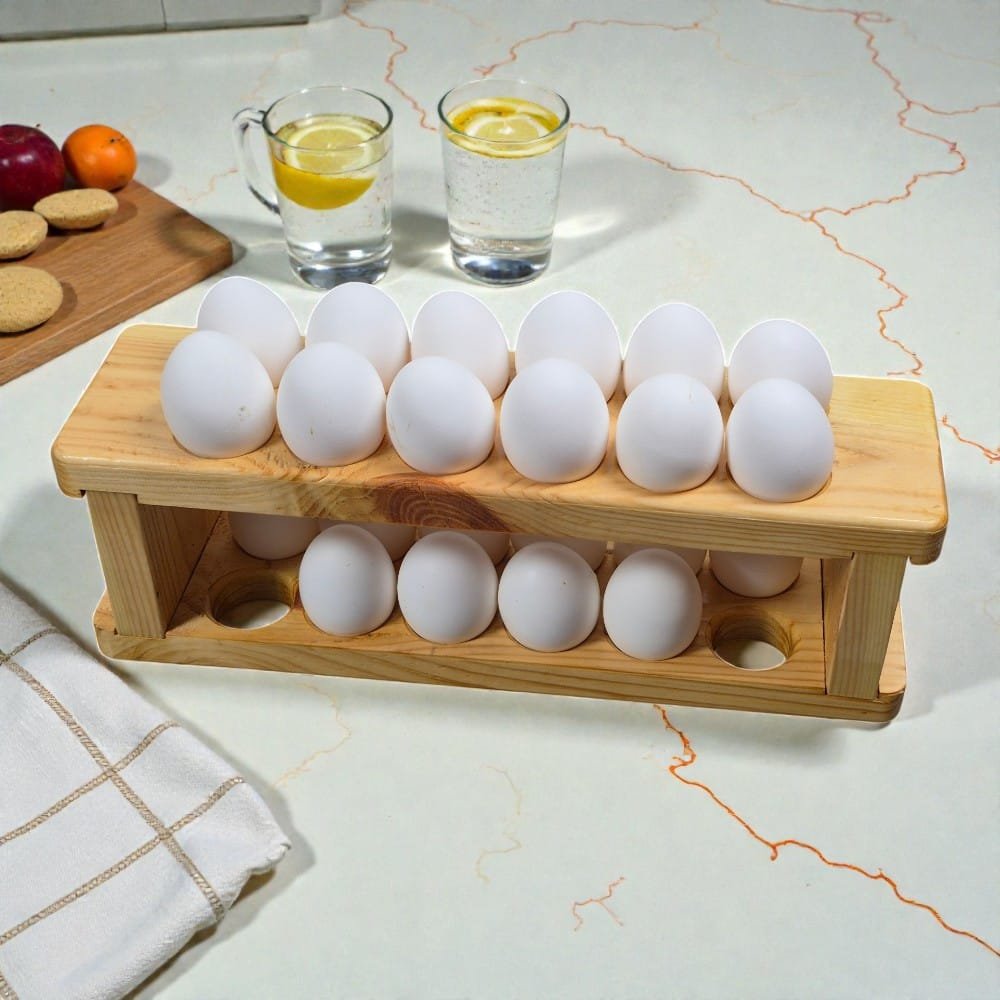 2 Tier Wooden Egg Stand